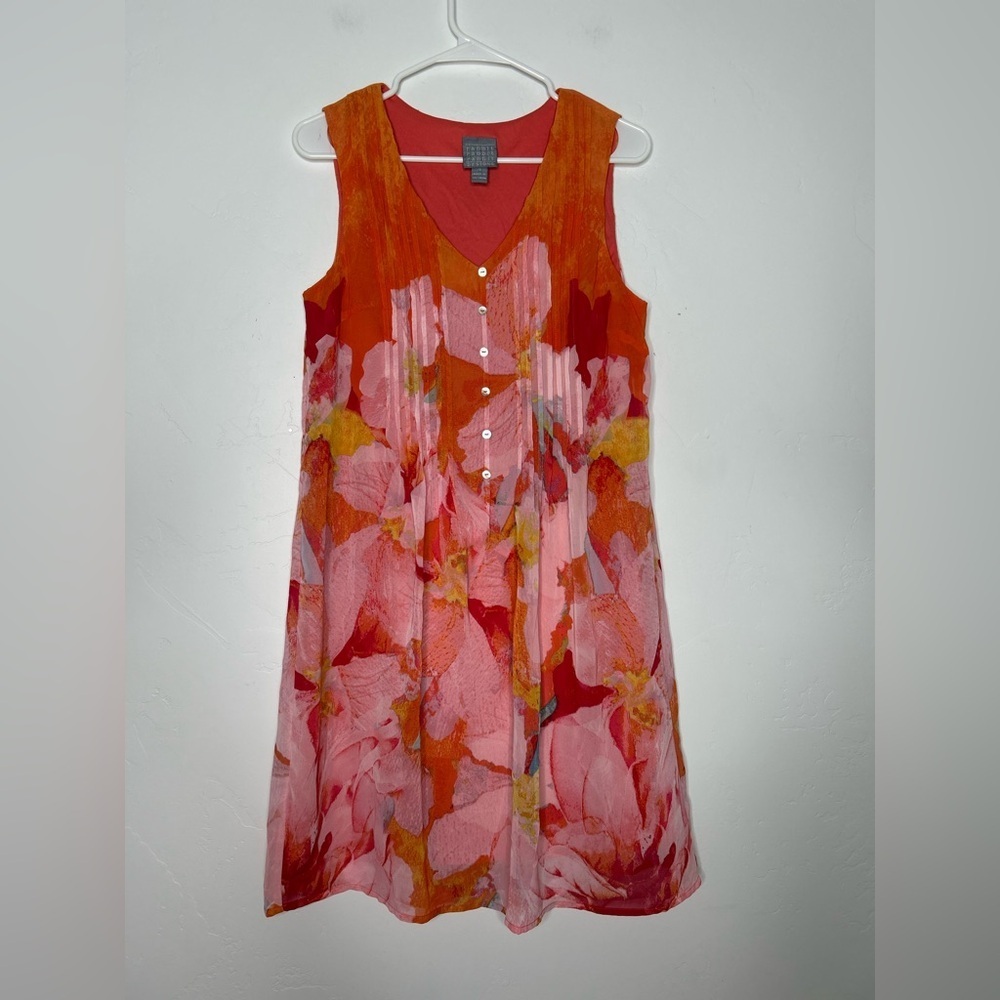 Rabbit Rabbit Rabbit Floral Mini Dress Size 10 Spring Easter Pink Orange Yellow